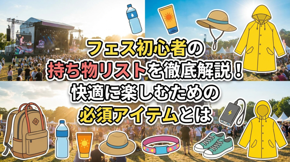 フェス初心者の持ち物リストを徹底解説！快適に楽しむための必須アイテムとは