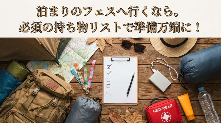 泊まりのフェスへ行くなら。必須の持ち物リストで準備万端に！