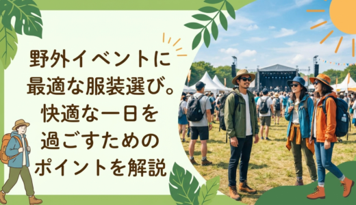 野外イベントに最適な服装選び。快適な一日を過ごすためのポイントを解説
