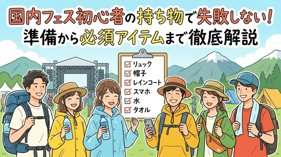 国内フェス初心者の持ち物で失敗しない！準備から必須アイテムまで徹底解説