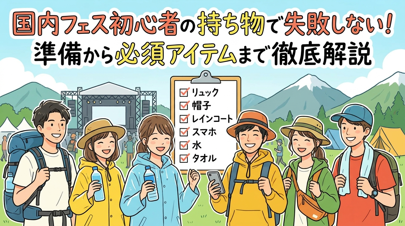 国内フェス初心者の持ち物で失敗しない！準備から必須アイテムまで徹底解説