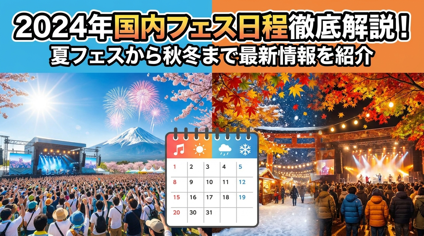 2024年国内フェスの日程を徹底解説。夏フェスから秋冬まで最新情報を紹介。
