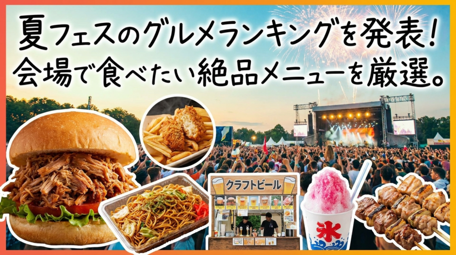 夏フェスのグルメランキングを発表！会場で食べたい絶品メニューを厳選。