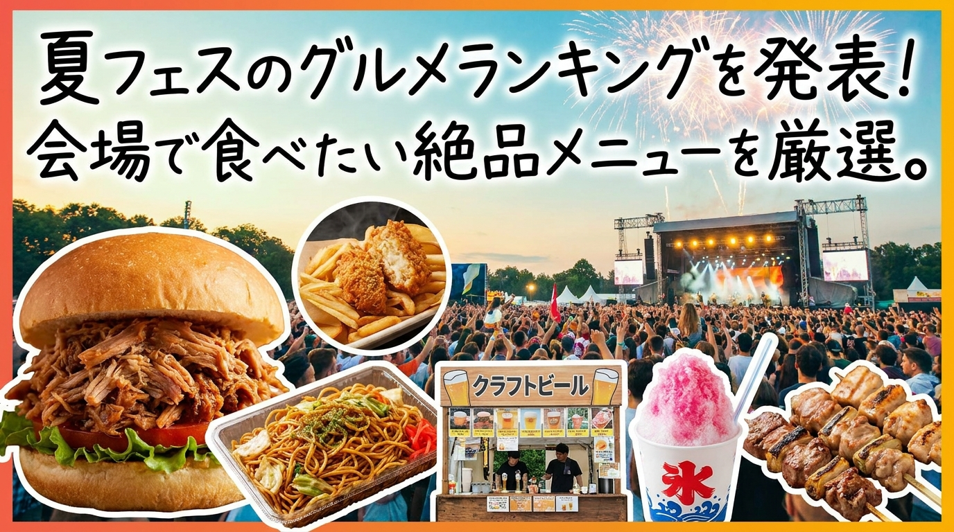 夏フェスのグルメランキングを発表！会場で食べたい絶品メニューを厳選。