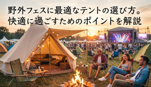 野外フェスに最適なテントの選び方。快適に過ごすためのポイントを解説