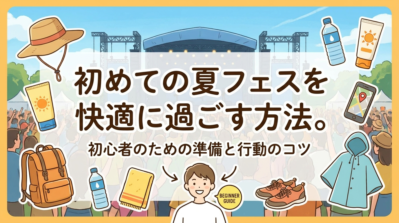 初めての夏フェスを快適に過ごす方法。初心者のための準備と行動のコツ。