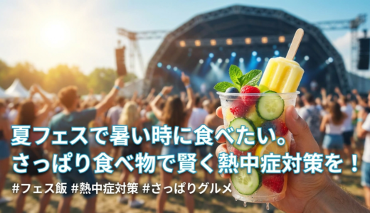 夏フェスで暑い時に食べたい。さっぱり食べ物で賢く熱中症対策を！