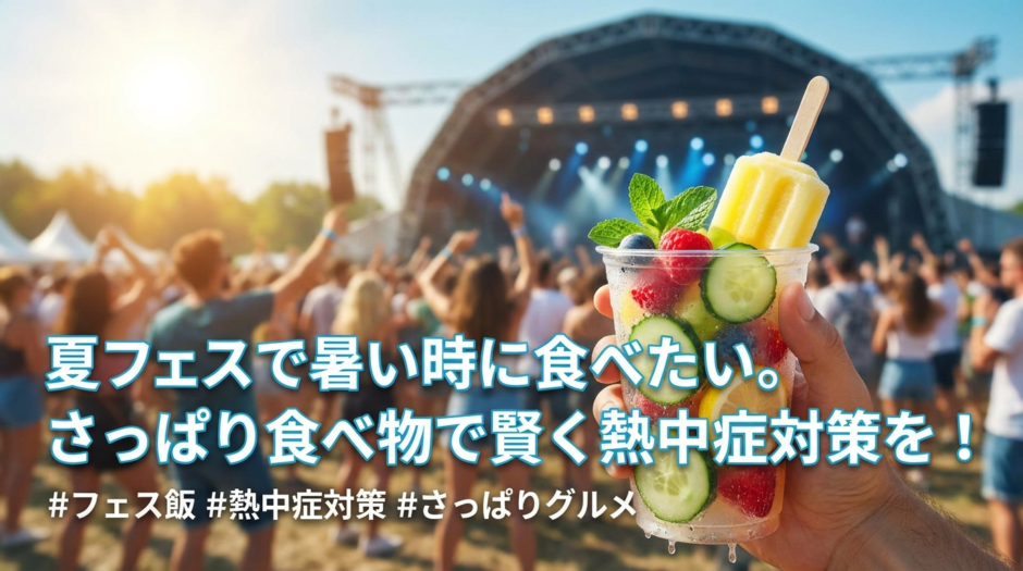 夏フェスで暑い時に食べたい。さっぱり食べ物で賢く熱中症対策を！