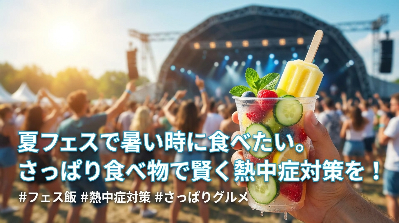 夏フェスで暑い時に食べたい。さっぱり食べ物で賢く熱中症対策を！