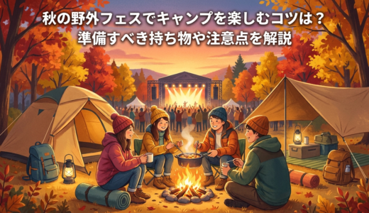 秋の野外フェスでキャンプを楽しむコツは？準備すべき持ち物や注意点を解説